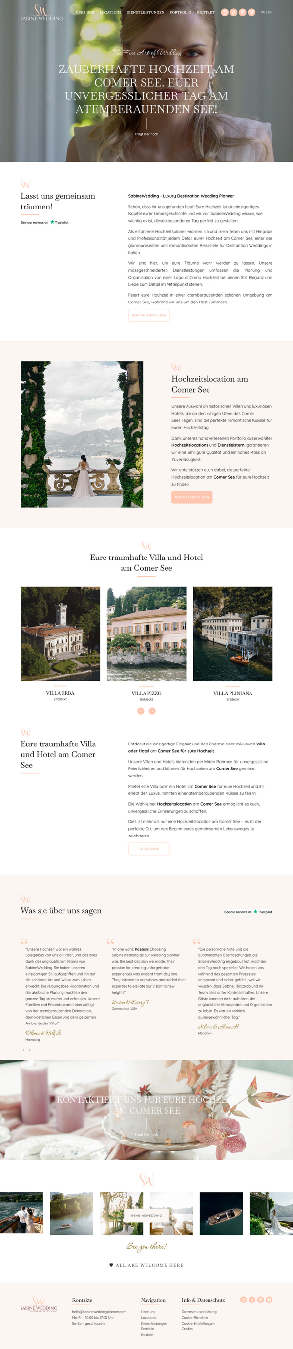 Sito web wedding planner Como