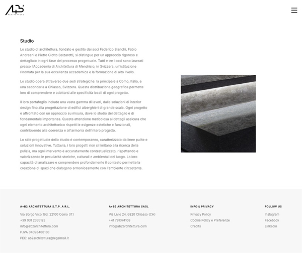 User experience portfolio architettura