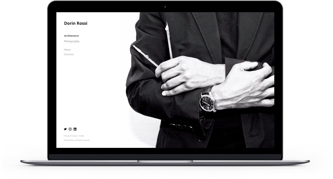 Creazione sito web architetto Como layout minimal portfolio progetti