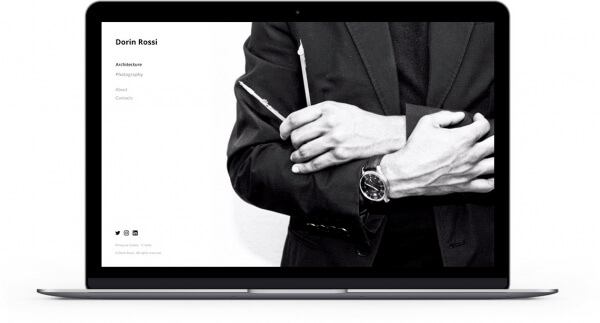 Creazione sito web architetto Como layout minimal portfolio progetti