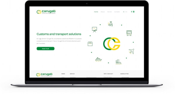 Sviluppo sito web trasporti internazionali Svizzera