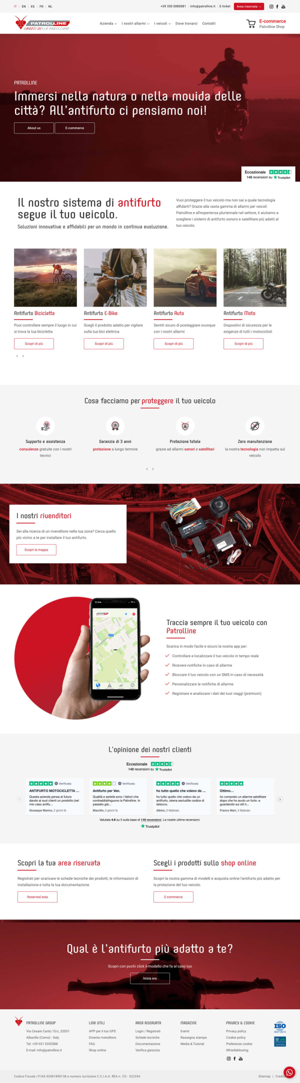 Sviluppo e-commerce Shopify per vendita sistemi di sicurezza veicoli