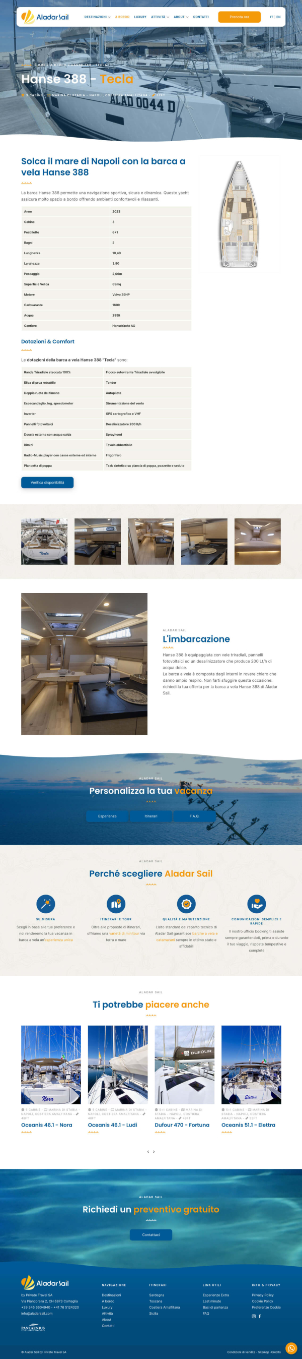 Web design per attività di noleggio imbarcazioni