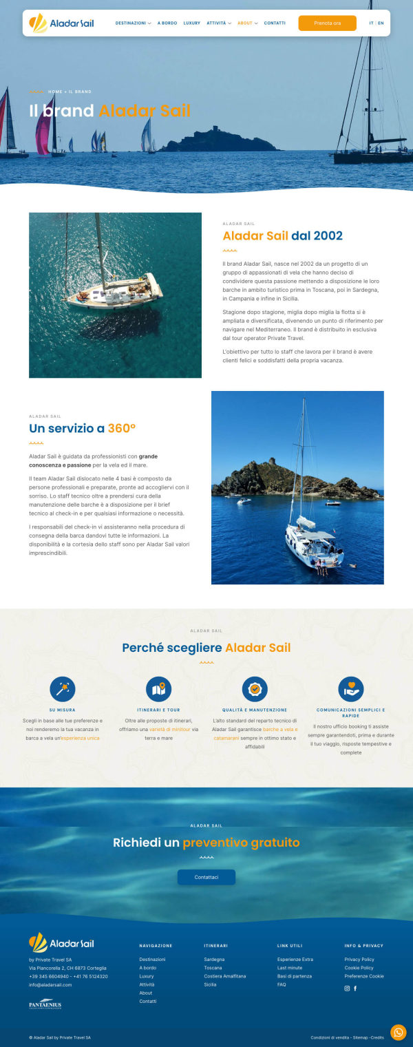 Realizzazione sito web per noleggio barche