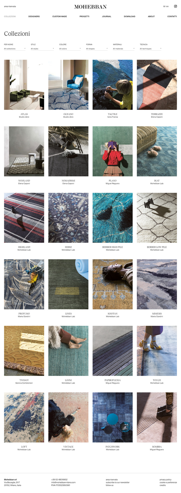 Web design per cataloghi prodotti artigianali