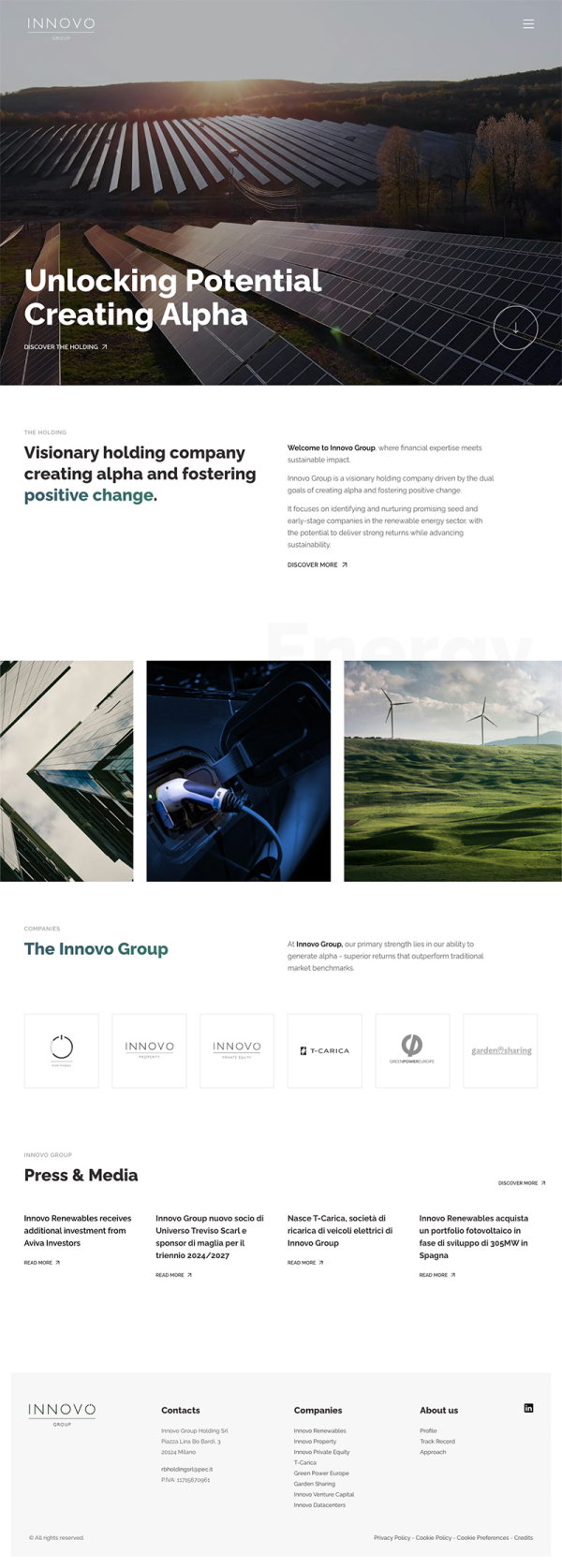 Sviluppo sito web istituzionale per transizione ecologica industriale